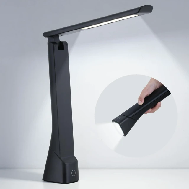 Main image of Rechargeable LED Desk Lamp with Torch Light for Office Home,Cordless Battery Operated Table Lamp with 3 Colors Dimmble Stepless,Eye-Caring Desk Light,Touch Control Lamp for Camping Reading Study