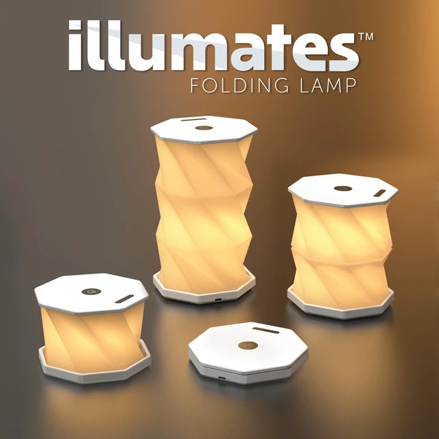 Alt view image 7 of 7 - Origami Expanding Foldable LED Desk Lamp USB Rechargeable & Portable - Dimmable Touch Control Light with Adjustable Height up to 8.25" for Office, Travel, Bedside - Sleek & Modern Design (White)