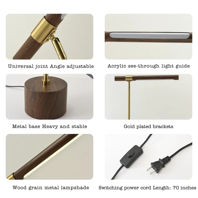 Alt view image 7 of 7 - Adjustable Office Desk Lamp - LED Touch Control Foldable Swivel 3 Color Modes Light Metal