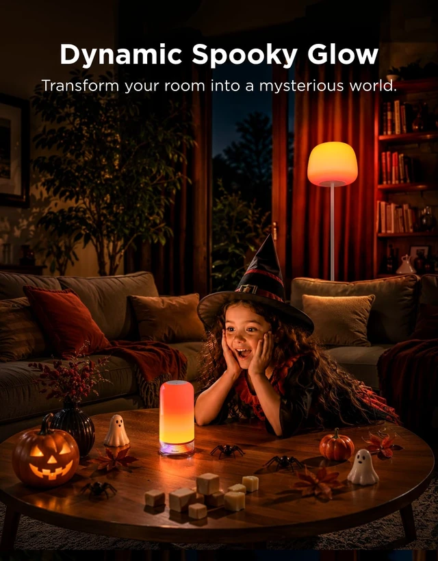 Alt view image 3 of 7 - RGBIC Smart Table Lamp 2, Touch Bedside Small Table Lamp (Corded) | LED Desk Lamp Compatible with SmartThings, Matter, Alexa, Nightstand Lamp for Bedroom Living Room Night Light, 64 Scene Modes