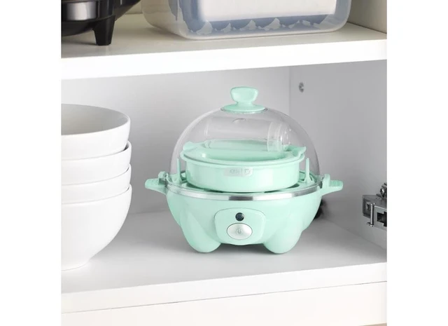 Alt view image 2 of 7 - Rapid Egg Cooker, 7 Eggs, Hard Boiled, Poached & Omelettes, Aqua | Electric Egg Poacher, Boiler, Steamer & Omelette Maker, Soft, Medium or Scrambled Eggs, Auto Shut-Off, BPA-Free