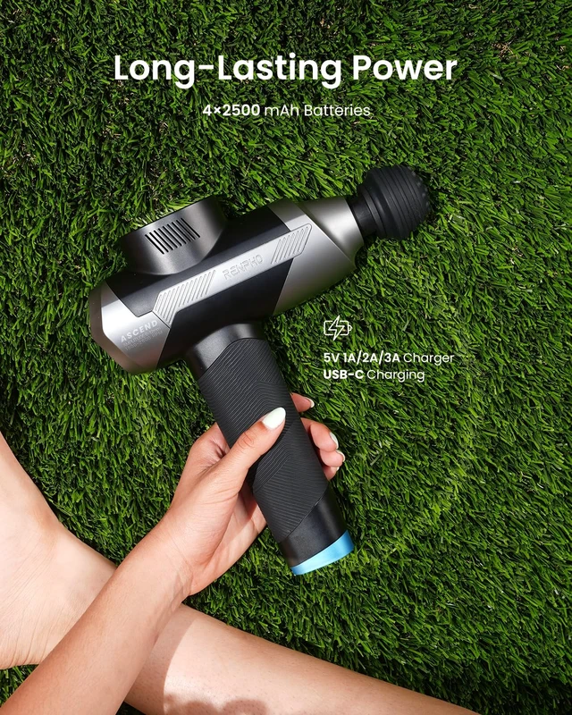 Alt view image 6 of 7 - Ascend Massage Gun, Adjustable 6-12mm Amplitude | FSA Eligible HSA, Professional Massager for Customized Intensity, Deep Tissue Percussion Massager with 5 Speeds