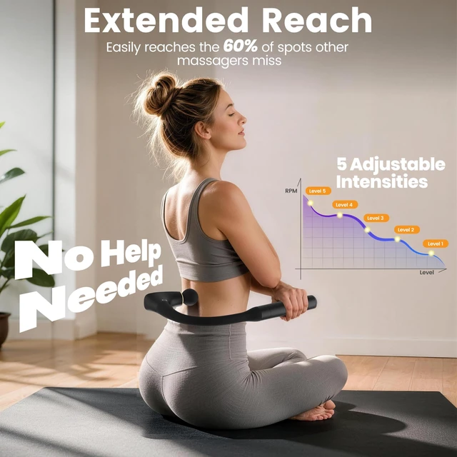 Alt view image 4 of 7 - 2-in-1 Detachable Massage Gun Deep Tissue with Extension Handle | Body Back & Neck Shoulder Leg Massager For Pain Relief, Muscle Massager, Home Office Gym Use,Gifts For Women Men,FSA Eligible