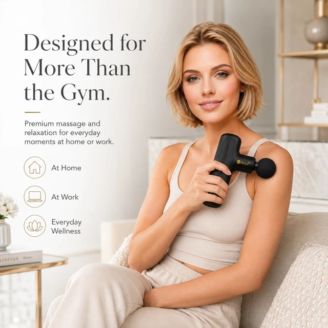 Alt view image 5 of 7 - Hexa Mini Massage Gun Deep Tissue, Portable Muscle Massager, Black | Back Neck Legs Muscle Relief, Portable Travel Size, Ultra-Quiet, Gift for Men and Women