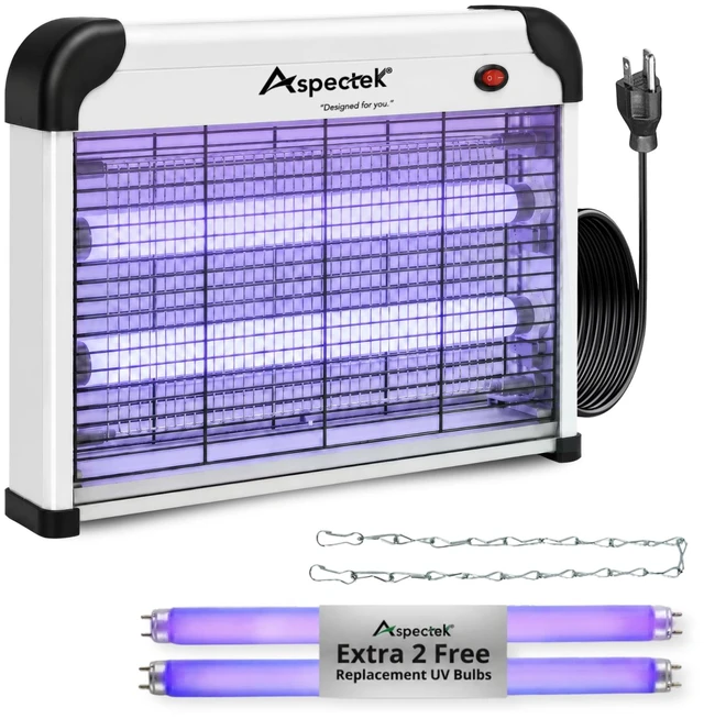 Main image of Electric Bug Zapper, 20W UV Bulbs, Fly, Mosquito, Gnat and Moth Control, Indoor and Covered Outdoor Use for Home, Garage, Patio and Farm, Includes 2 Replacement Bulbs