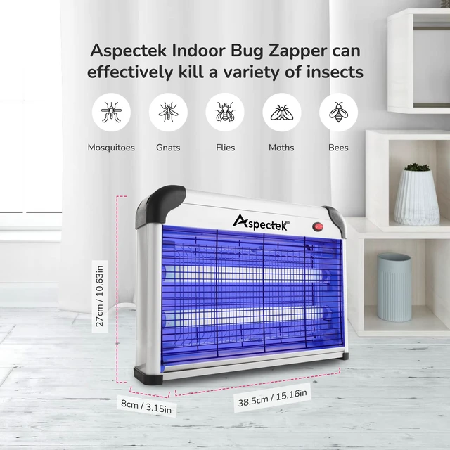 Alt view image 2 of 7 - Electric Bug Zapper, 20W UV Bulbs, Fly, Mosquito, Gnat and Moth Control, Indoor and Covered Outdoor Use for Home, Garage, Patio and Farm, Includes 2 Replacement Bulbs