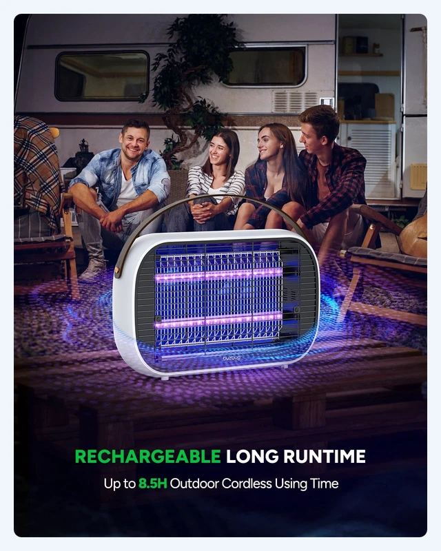 Alt view image 2 of 7 - LED Rechargeable Bug Zapper Indoor Outdoor, Dual Band Attraction, 50000H LongLife LED Bulbs, Portable Mosquito Zapper, Fly Trap Mosquito Trap, Fly Killer Fly Zapper MA015C