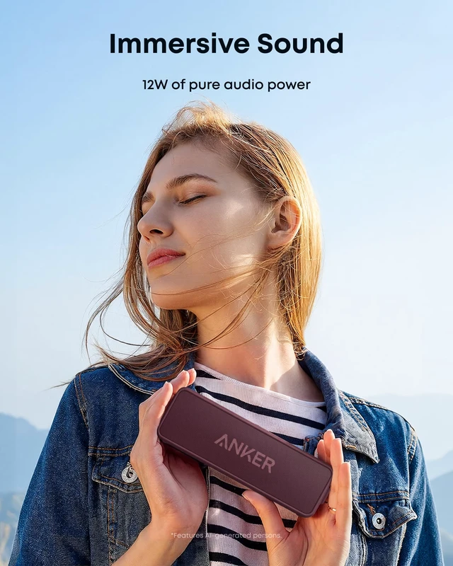 Alt view image 4 of 6 - soundcore 2 Portable Bluetooth Speaker, 24-Hour Playtime, IPX7 | 12W Stereo Sound, Wireless Stereo Pairing, Bluetooth 6, Bassup, Wireless Speaker for Home, Shower, Outdoors, Travel, Camping