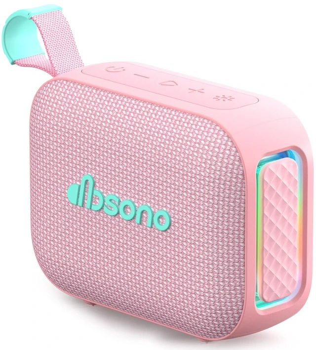 Main image of Portable Bluetooth Speaker Line-in Support: IPX5 Waterproof, Pink | Up to 24H Playtime, HD Sound, TWS Pairing, LED Light, Outdoor Speaker for Beach, Pool, Travel, School Supplies for Adult Teen