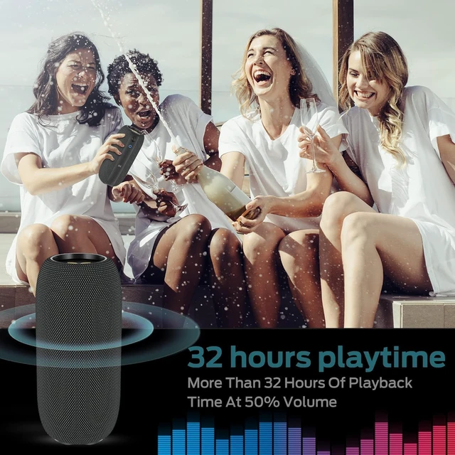 Alt view image 7 of 7 - S320 Bluetooth Speaker, Portable Bluetooth Speaker, 40W True Wireless Speaker,360° Stereo Sound Effect,IPX7 Waterproof Speaker, 32 Hour Playing Time,Suitable for Outdoor Speakers, Black