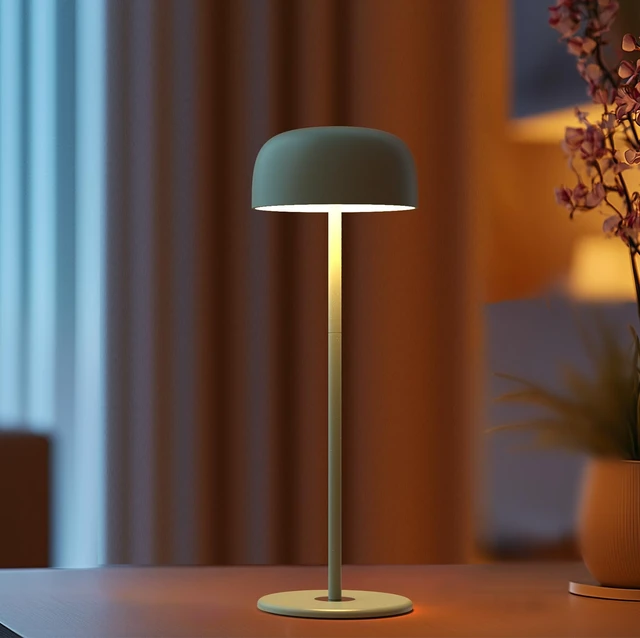 Alt view image 2 of 7 - 3-Height Adjustable Cordless LED Table Lamp (11.6"/8.66"/5.12") - Rechargeable Touch Control Desk Light with 2700K Warm Lighting, USB Powered for Bedroom, Camping & Romantic Dinners (Green)