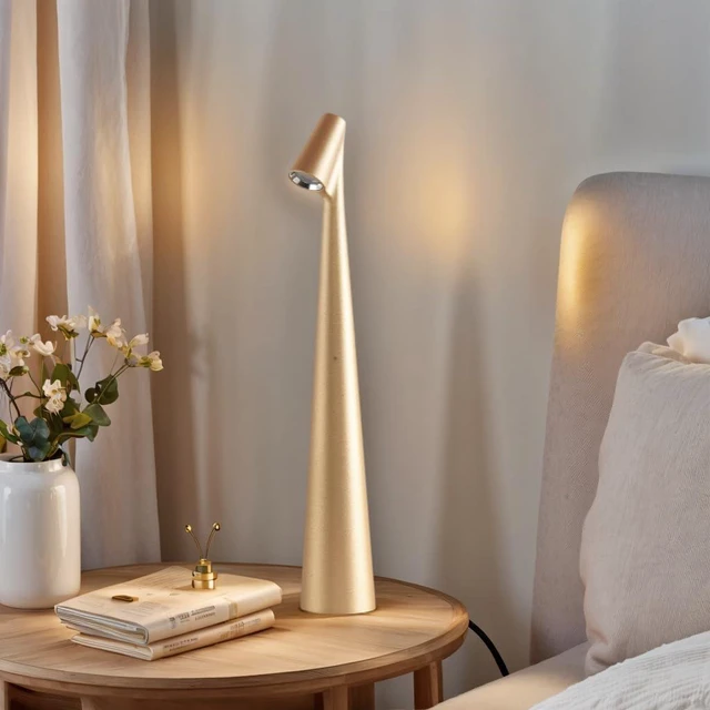 Main image of Rechargeable Desk Lamp, Cordless Metal Table Light with 3 Brightness Levels, Portable Gold Night Light for Indoor Outdoor, Baby Bedside Gift