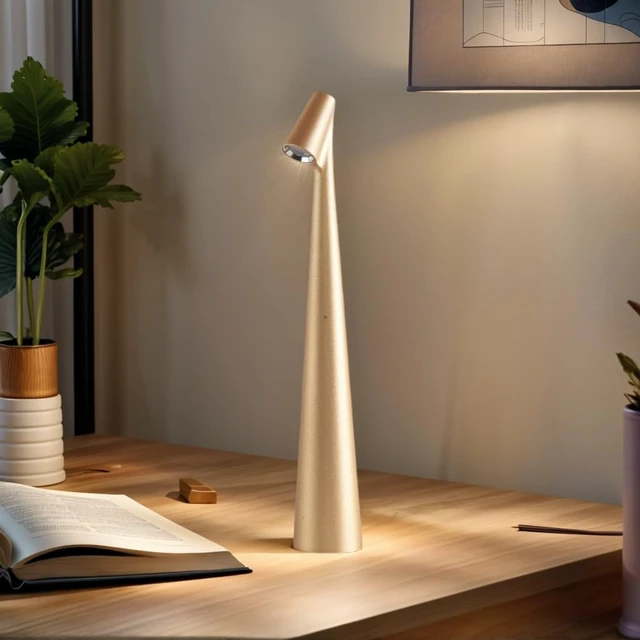 Alt view image 5 of 6 - Rechargeable Desk Lamp, Cordless Metal Table Light with 3 Brightness Levels, Portable Gold Night Light for Indoor Outdoor, Baby Bedside Gift