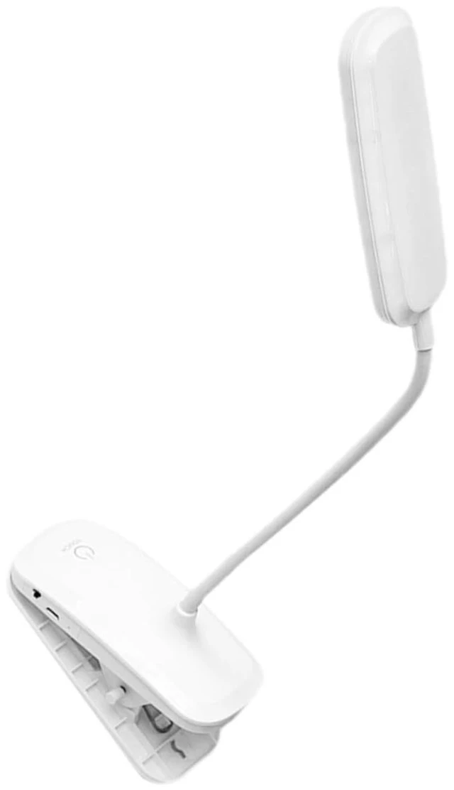 Main image of USB Rechargeable Desk Lamp Small Dimmable Reading Light Xmas | 800mah Battery, White PVC Body, Soft Light for Study, Bedside, and Office Use