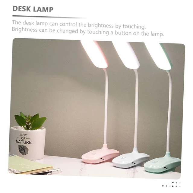 Alt view image 2 of 7 - USB Rechargeable Desk Lamp Small Dimmable Reading Light Xmas | 800mah Battery, White PVC Body, Soft Light for Study, Bedside, and Office Use