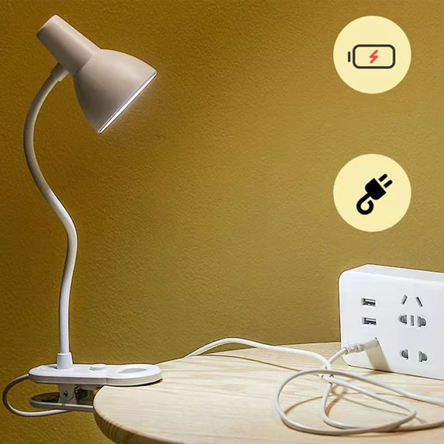 Alt view image 2 of 7 - LED Desk Lamp, 360 Degree Rotating Foldable Bedside Lamps, Desk Lamps for Home Office, Eye Protection Table Lamp for Bedroom, Home Office, Study Room (Clip USB Version)