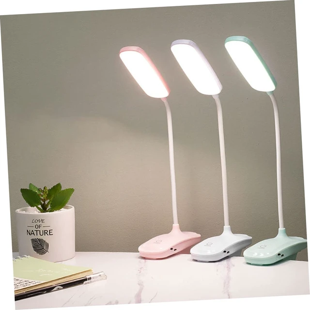 Alt view image 3 of 7 - USB Rechargeable Desk Lamp Small Dimmable Reading Light Xmas | 800mah Battery, White PVC Body, Soft Light for Study, Bedside, and Office Use