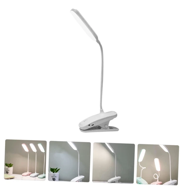 Alt view image 5 of 7 - USB Rechargeable Desk Lamp Small Dimmable Reading Light Xmas | 800mah Battery, White PVC Body, Soft Light for Study, Bedside, and Office Use