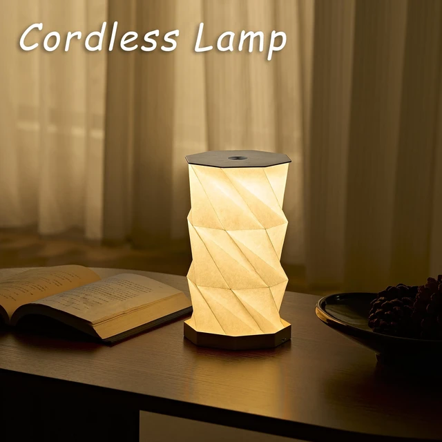 Alt view image 3 of 7 - Portable Desk Lamp - Ultra Thin 0.7" Lightweight 0.28lb, Foldable Paper Lamp with Zinc Alloy Base, Rechargeable Mini Lamp for Home Decor, Travel, Dorm & Small Spaces, Gift for Travelers, Birthday