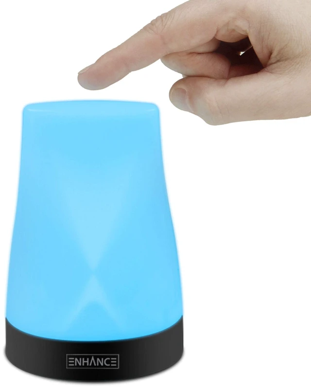 Main image of Portable Table Lamp - Dimmable Desk Lamp with 3 Brightness Levels with 256 Color Changing Breathing Mode - USB Charged and Touch Tap Controls - Great for Bedsides and Tabletops