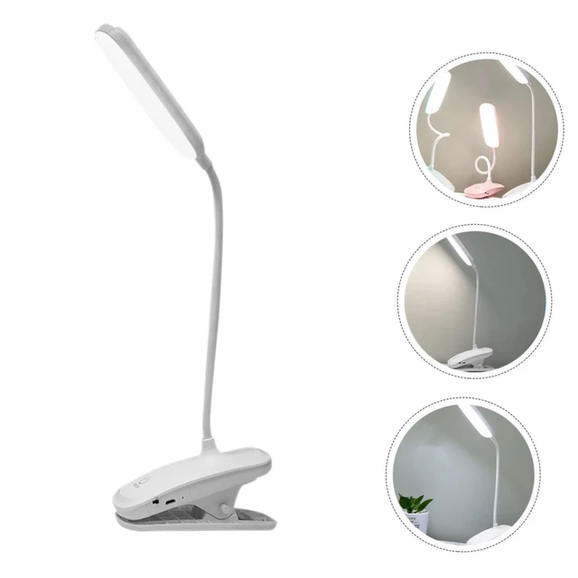 Alt view image 6 of 7 - USB Rechargeable Desk Lamp Small Dimmable Reading Light Xmas | 800mah Battery, White PVC Body, Soft Light for Study, Bedside, and Office Use