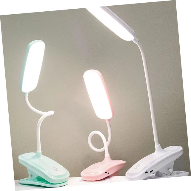 Alt view image 7 of 7 - USB Rechargeable Desk Lamp Small Dimmable Reading Light Xmas | 800mah Battery, White PVC Body, Soft Light for Study, Bedside, and Office Use