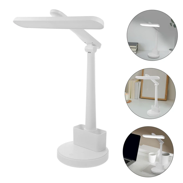 Alt view image 5 of 7 - White ABS Light Table Lamp Dc5v-1a Touch Control for Desk Study | Portable Use, Adjustable Brightness, Pen Holder Included, for Notebooks Planners Laptop Keyboards and Libraries