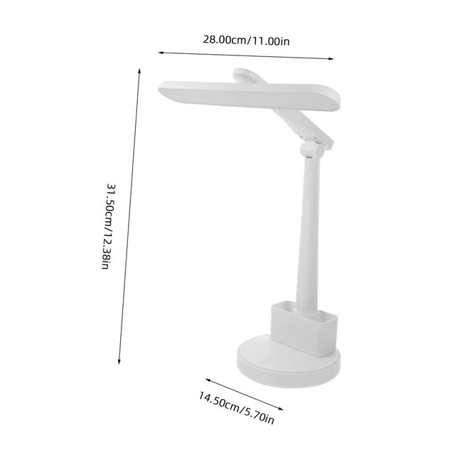 Alt view image 3 of 7 - White ABS Light Table Lamp Dc5v-1a Touch Control for Desk Study | Portable Use, Adjustable Brightness, Pen Holder Included, for Notebooks Planners Laptop Keyboards and Libraries