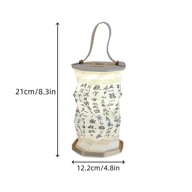 Alt view image 2 of 5 - Portable Foldable Table Lamp with USB Rechargeable 3-Level Dimmable Touch Control Folding Paper Lantern Light for Home Office Bedroom Reading