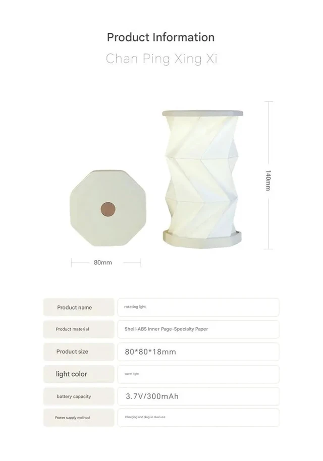 Alt view image 7 of 7 - Portable Lamp, Foldable Japanese Paper Lamp with Touch Dimmer, Warm Light Rechargeable Battery Operated Mini Desk Lamp, Unique Travel Gifts for Women Men (Starry Night)