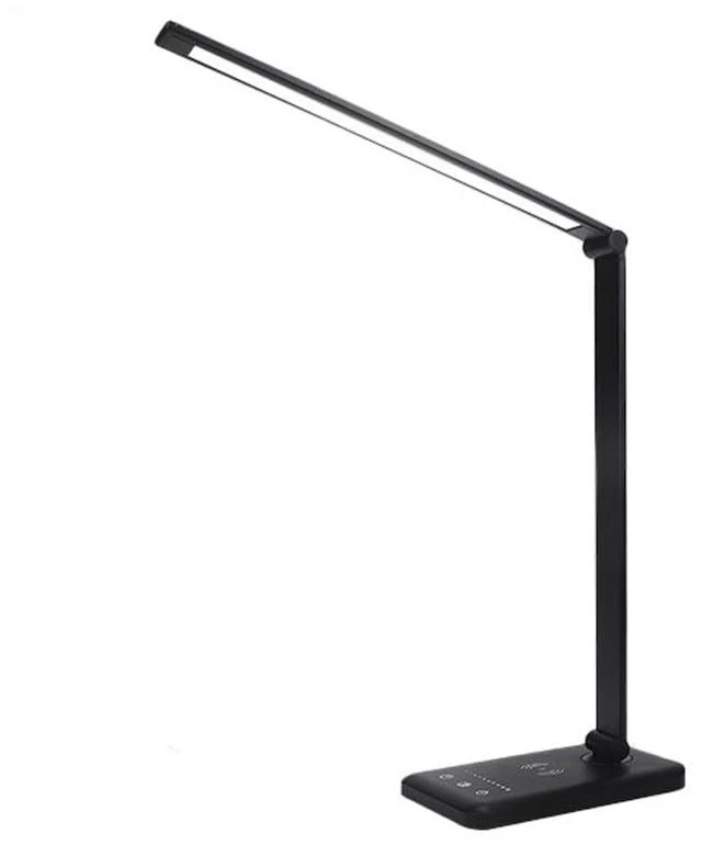 Main image of Modern Black Folding LED Desk Lamp With 5-Level Dimming And 3-Color Modes, 5W Wireless Charging Reading Lamp With Flexible Rotation, Touch Control, USB Powered, Ideal For Study And Home Office