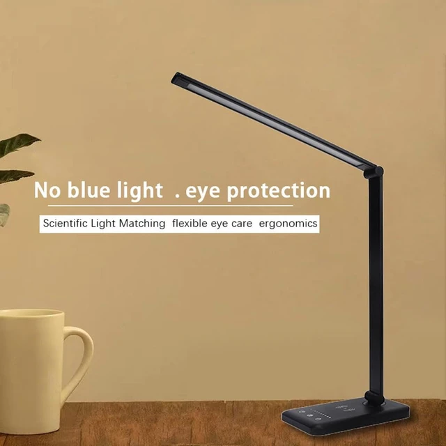 Alt view image 4 of 7 - Modern Black Folding LED Desk Lamp With 5-Level Dimming And 3-Color Modes, 5W Wireless Charging Reading Lamp With Flexible Rotation, Touch Control, USB Powered, Ideal For Study And Home Office