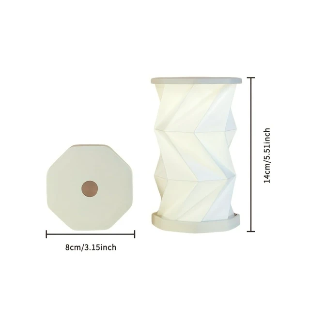 Alt view image 7 of 7 - Rechargeable Foldable Origami Lantern for Travel,Waterproof Desk Paper Lantern Lamp Touch Dimmable Warm,Portable Mini Night Light Rice Paper Design for Hotel Desk Room Accent (White)