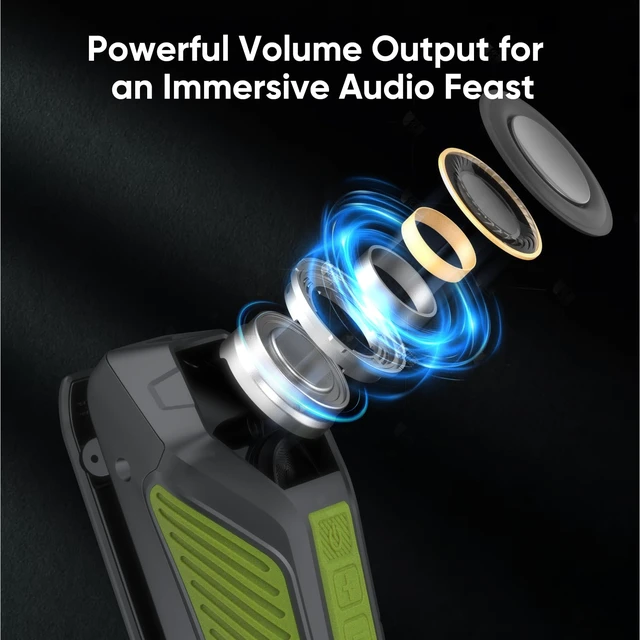 Alt view image 3 of 7 - Wearable Bluetooth Speaker, Mini Clip-on Portable Speaker with Illumination & Warning Light, Built-in Mic, Hands-Free Calling, for Work, Cycling, Golf & Outdoor Use (Army Green)