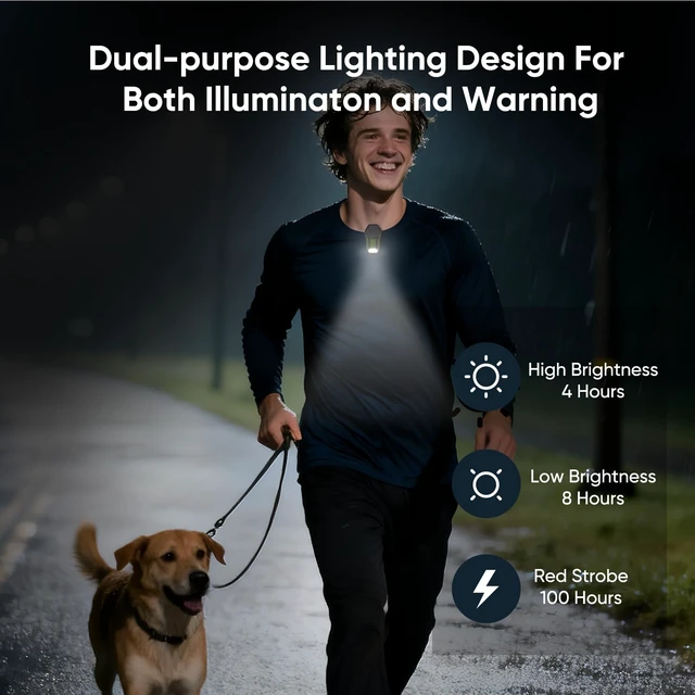 Alt view image 2 of 7 - Wearable Bluetooth Speaker, Mini Clip-on Portable Speaker with Illumination & Warning Light, Built-in Mic, Hands-Free Calling, for Work, Cycling, Golf & Outdoor Use (Army Green)