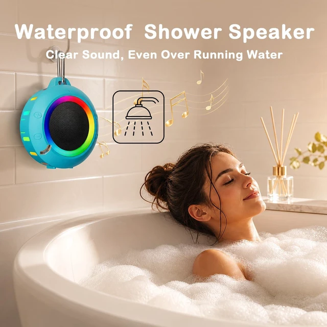 Alt view image 6 of 7 - Waterproof Bluetooth Speaker, Portable Wireless Shower,Gifts for Men Women | IPX7 Floating Pool Speaker with Carabiner for Outdoor, Beach, Camping, Cool Gadgets Birthday Gifts for Kids Men