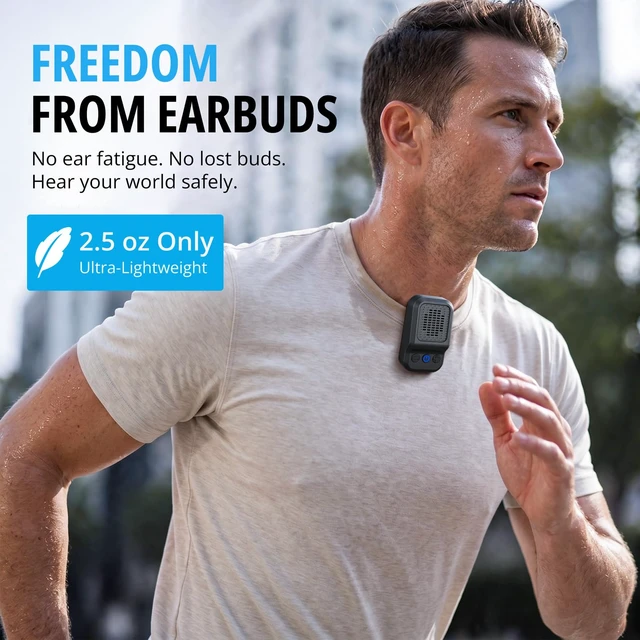 Alt view image 2 of 7 - Wearable Bluetooth Speaker, Magnetic Clip-On Portable Speaker | Built-in Mic for Hands-Free Music/Calls, TWS, IP65 Waterproof Mini Speaker for Work, Golf, Hiking and Jobsite