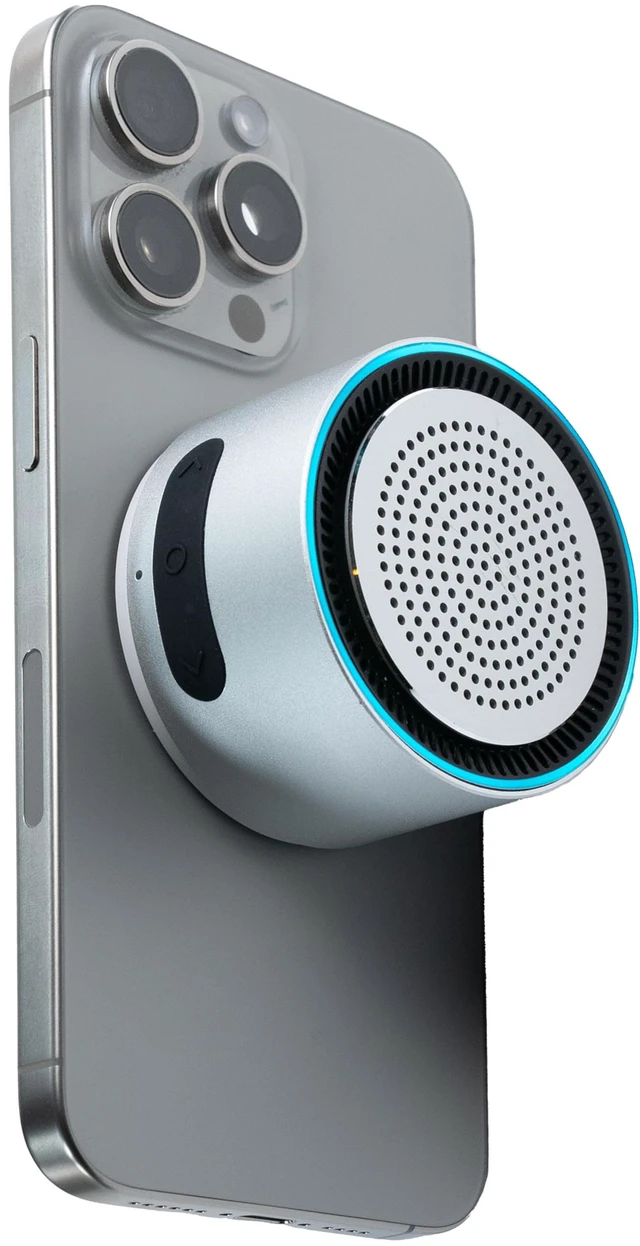 Main image of MagBeat Bluetooth Speaker with Magnetic Wireless Charger (Titanium), Portable Stereo Sync TWS, Booming Bass, Up to 10H, IPX7 Waterproof, Gift for Men