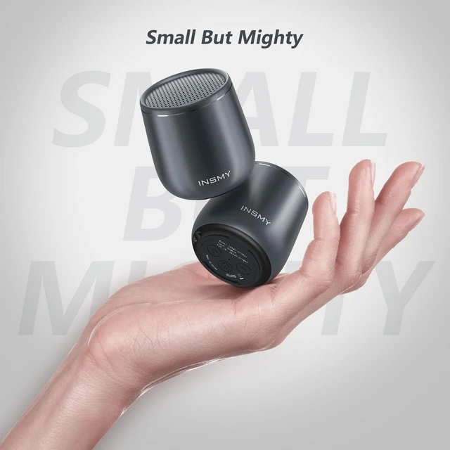 Alt view image 2 of 7 - Small Bluetooth Speaker, Waterproof Mini Portable Wireless Speakers | Punchy Bass Rich Audio Stereo Pairing, Handheld Pocket Size Built in Mic for Hiking Biking Gift Laptop Tablet (Gray)