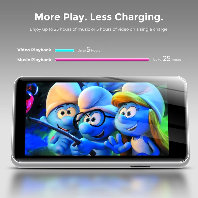 Alt view image 7 of 7 - G1 80GB MP3 Player with Bluetooth and WiFi, Spotify Music Player | 4" Touchscreen, Parental Controls, Audible, Libby, Pandora, Expandable to 1TB, Minitablet, MP3 MP4 Player for Kids Silver