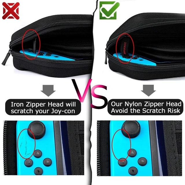 Alt view image 5 of 7 - Switch Case and Tempered Glass Screen Protector Compatible with Nintendo Switch - Deluxe Hard Shell Travel Carrying Case, Pouch for Nintendo Switch Console & Accessories, Streak Red
