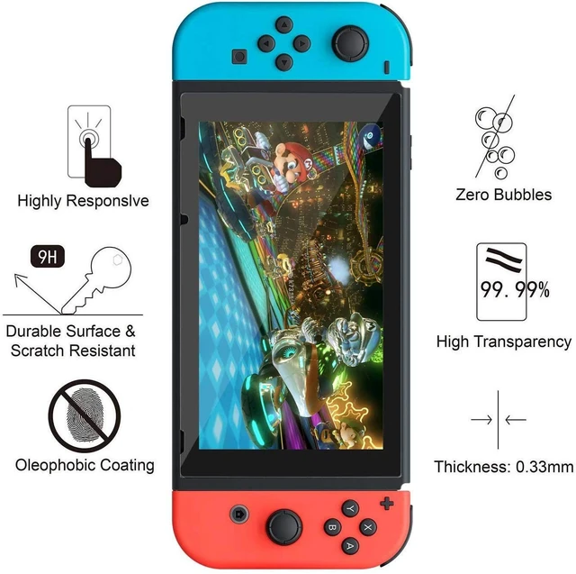 Alt view image 6 of 7 - Switch Case and Tempered Glass Screen Protector Compatible with Nintendo Switch - Deluxe Hard Shell Travel Carrying Case, Pouch for Nintendo Switch Console & Accessories, Streak Red
