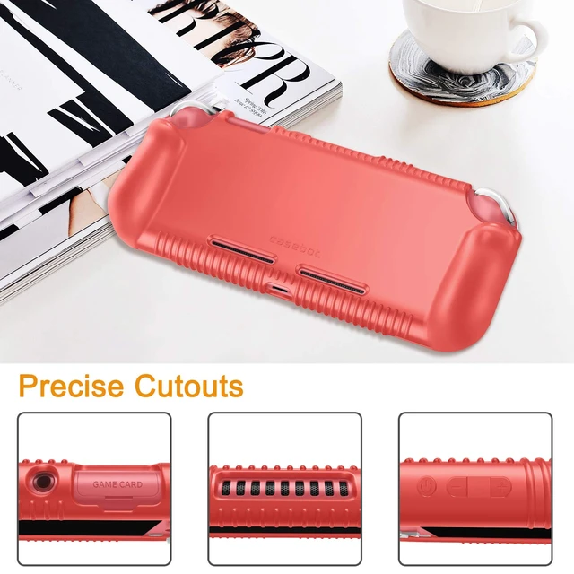 Alt view image 5 of 7 - Soft Silicone Protective Case for Nintendo Switch Lite 2019 | Ergonomic Grip, Anti-Slip, Shock-Absorption & Anti-Scratch, Lightweight Grip Case Cover, Living Coral