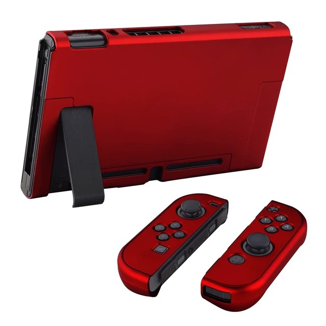 Alt view image 5 of 7 - PlayVital Back Cover for Nintendo Switch Console, NS Joycon Handheld Controller Separable Protector Hard Shell,Dockable Protective Case for Nintendo Switch - Scarlet Red (NOT for Switch 2)