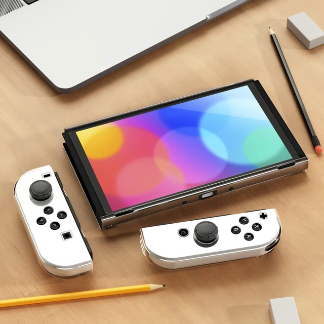 Alt view image 7 of 7 - 3 in 1 Transparent Case for Nintendo Switch OLED, Clear Dockable Shell Compatible with Switch OLED and Controller, Comfort Grip Case with Shock-Absorption and Anti-Scratch Design