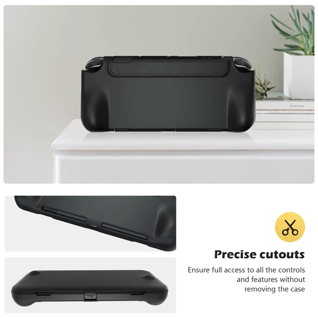 Alt view image 5 of 7 - Flip Case for Nintendo Switch OLED with 2 Screen Protectors, Black | Slim Cover Features a Magnetically Detachable Front Lid and Tempered Glass for All-Around Scratch Protection