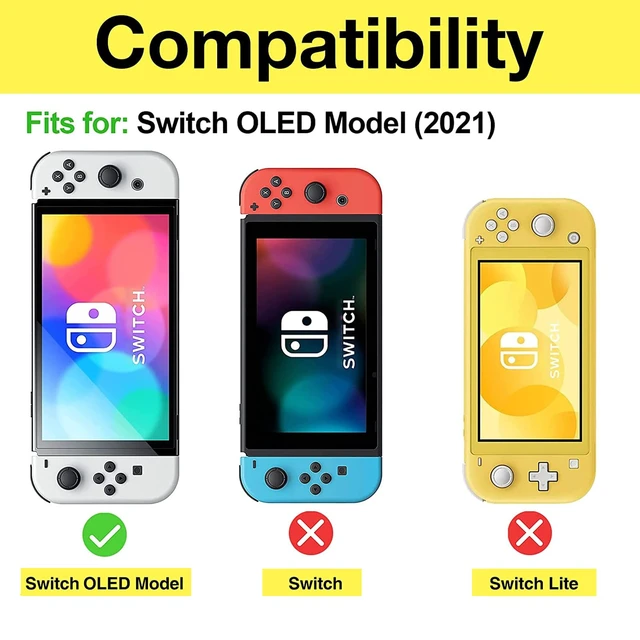 Alt view image 2 of 7 - Flip Case for Nintendo Switch OLED with 2 Screen Protectors, Black | Slim Cover Features a Magnetically Detachable Front Lid and Tempered Glass for All-Around Scratch Protection