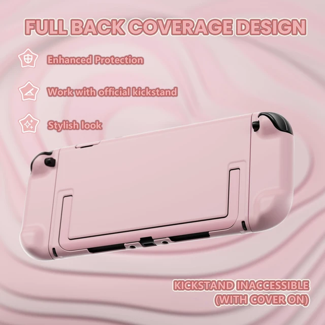 Alt view image 6 of 7 - Protective Case for Nintendo Switch 2 - Cute Dockable Hard Case Shell for Switch 2 with Thumb Grip & Sticker & Button Caps, Anti-Scratch & Shockproof Cover Skin - Cherry Blossoms Pink