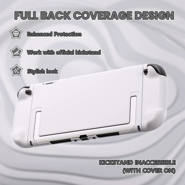 Alt view image 6 of 7 - Protective Case for Nintendo Switch 2 - Cute Dockable Hard Case Shell for Switch 2 with Thumb Grip & Sticker & Button Caps, Anti-Scratch & Shockproof Cover Skin - White