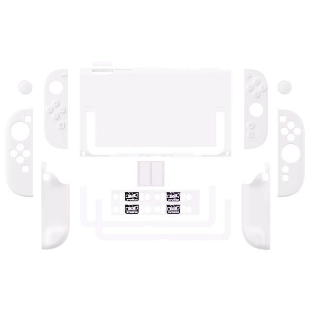 Alt view image 7 of 7 - Protective Case for Nintendo Switch 2 - Cute Dockable Hard Case Shell for Switch 2 with Thumb Grip & Sticker & Button Caps, Anti-Scratch & Shockproof Cover Skin - White